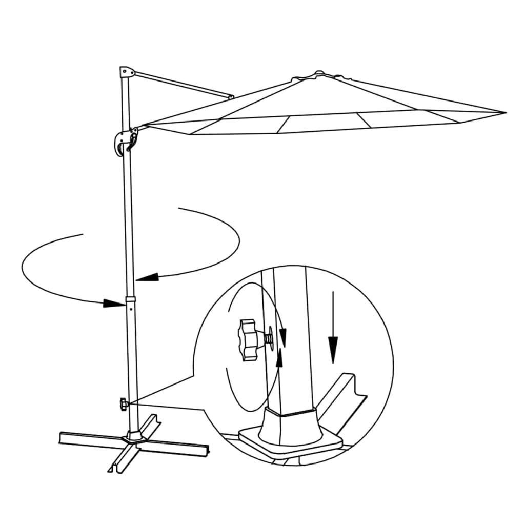 vidaXL Roma parasol firkantet aluminium sandhvid 2,5 x 2,5 m