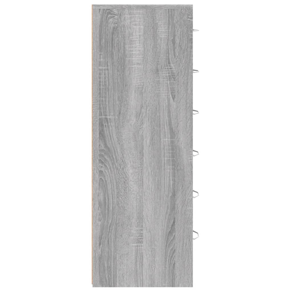 vidaXL skænk med 6 skuffer 50x34x96 cm konstrueret træ grå sonoma-eg