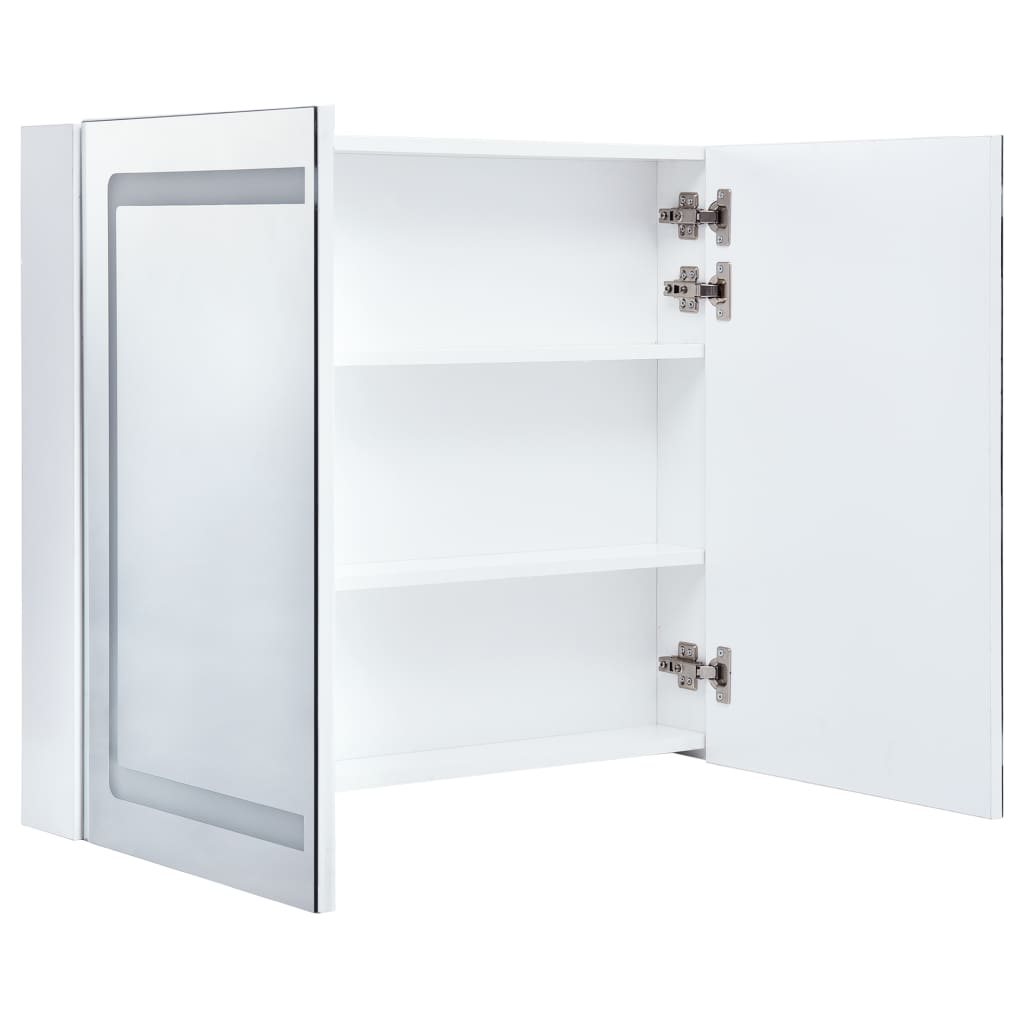 vidaXL badeværelsesskab med spejl LED 80 x 12,2 x 68 cm