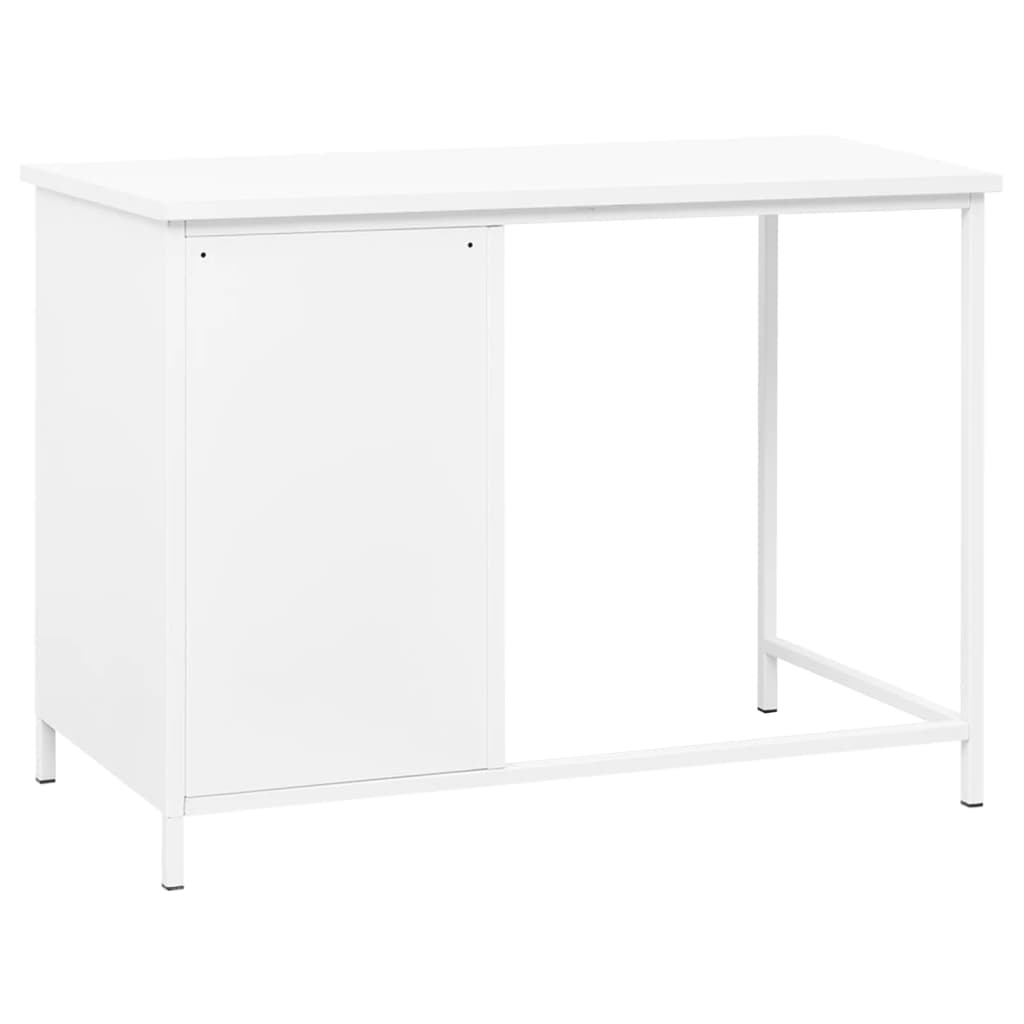 vidaXL industrielt skrivebord med skuffer 105x52x75 cm stål hvid