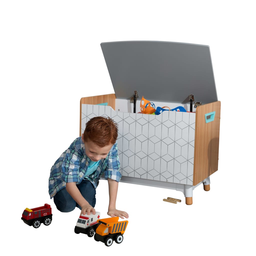 KidKraft legetøjskasse Mid-Century Modern grå 73,99 x 46 x 55,88 cm