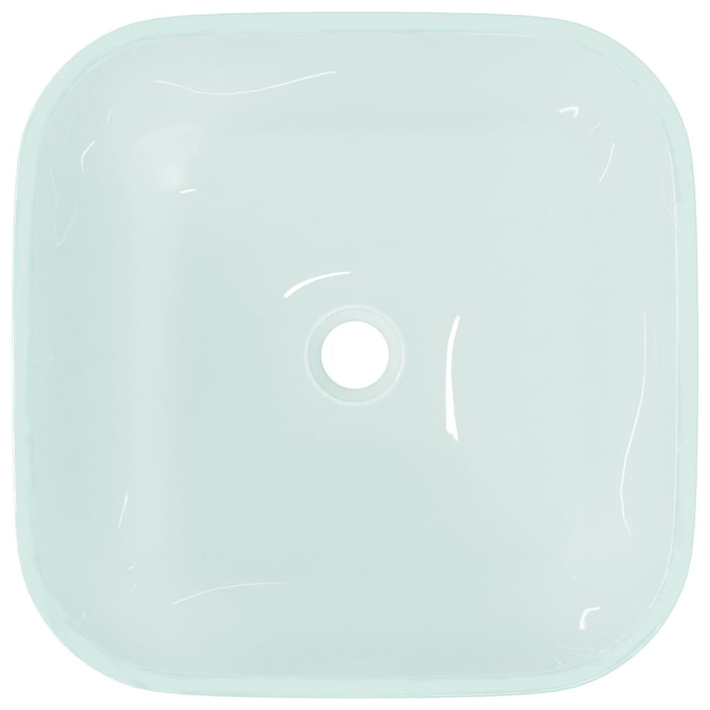 vidaXL håndvask 42x42x14 cm glas matteret