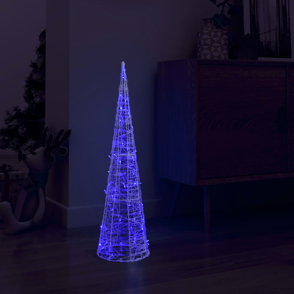 vidaXL dekorativ lyspyramide LED 90 cm akryl blå