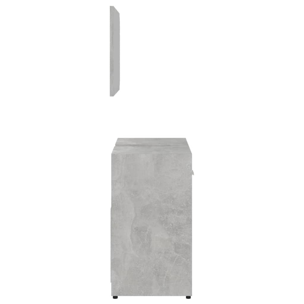 vidaXL møbelsæt til badeværelse konstrueret træ betongrå