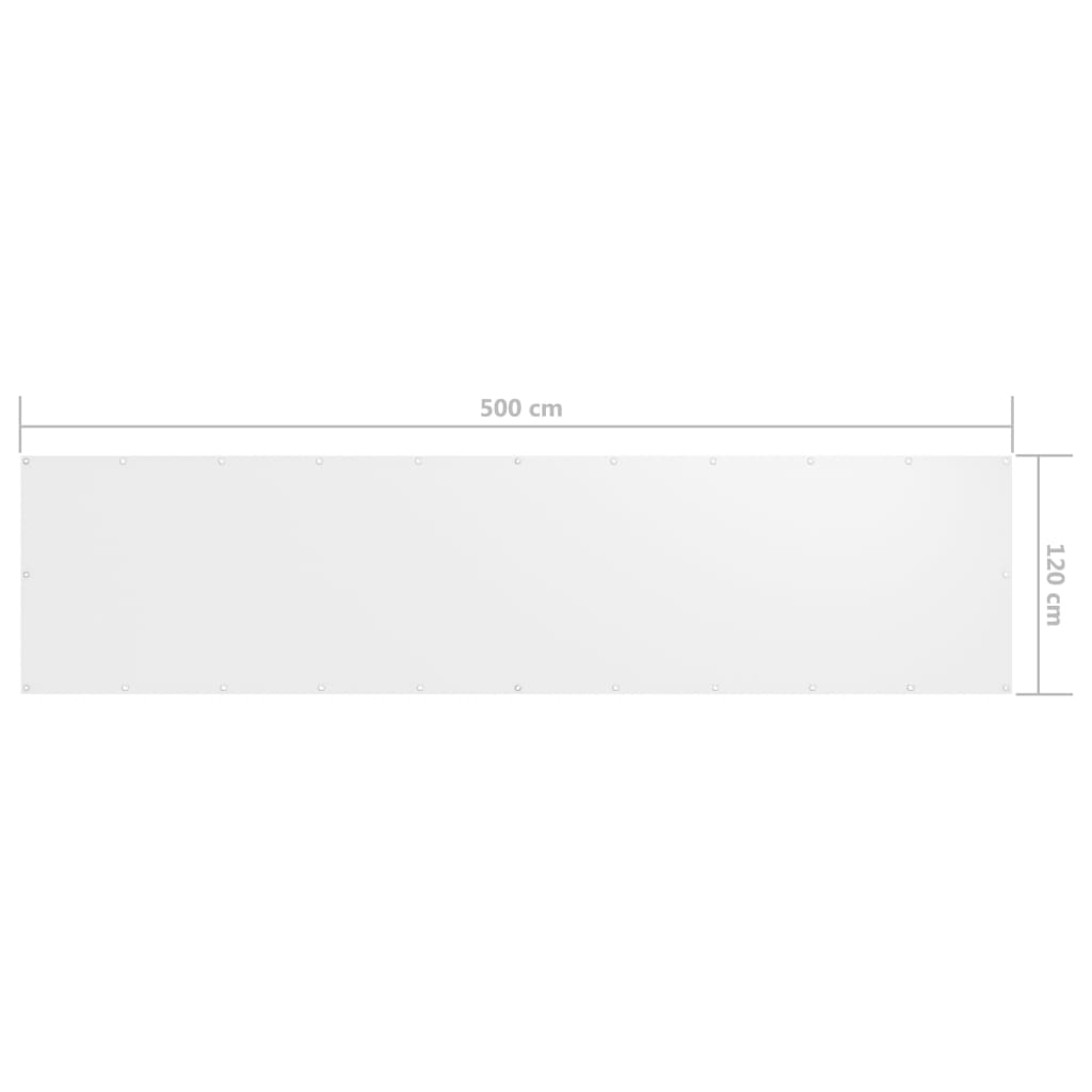 vidaXL altanafskærmning 120x500 cm oxfordstof hvid