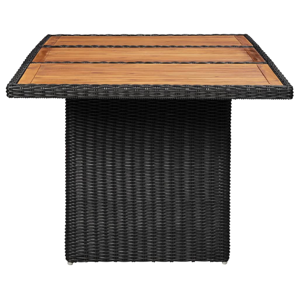 vidaXL udendørs spisebordssæt 9 dele polyrattan sort