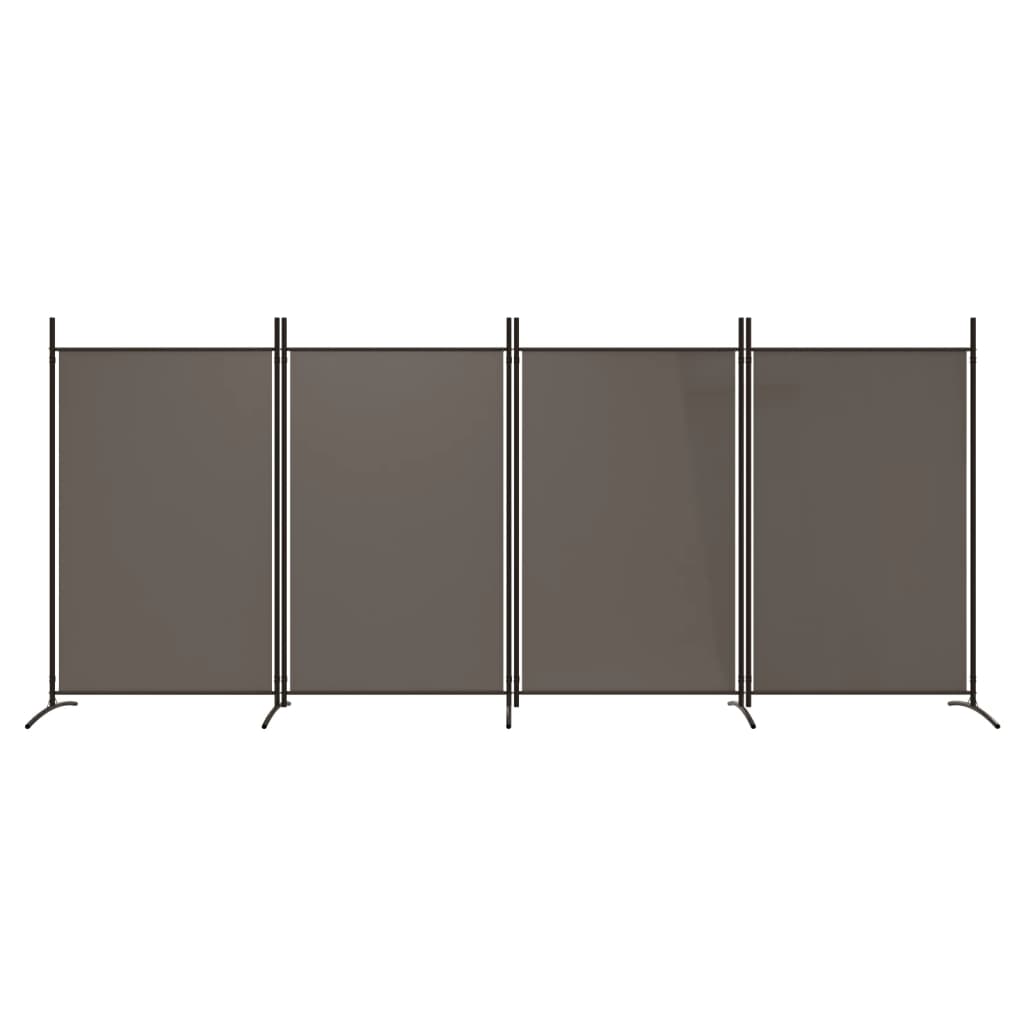 vidaXL 4-panels rumdeler 346x180 cm stof antracitgrå