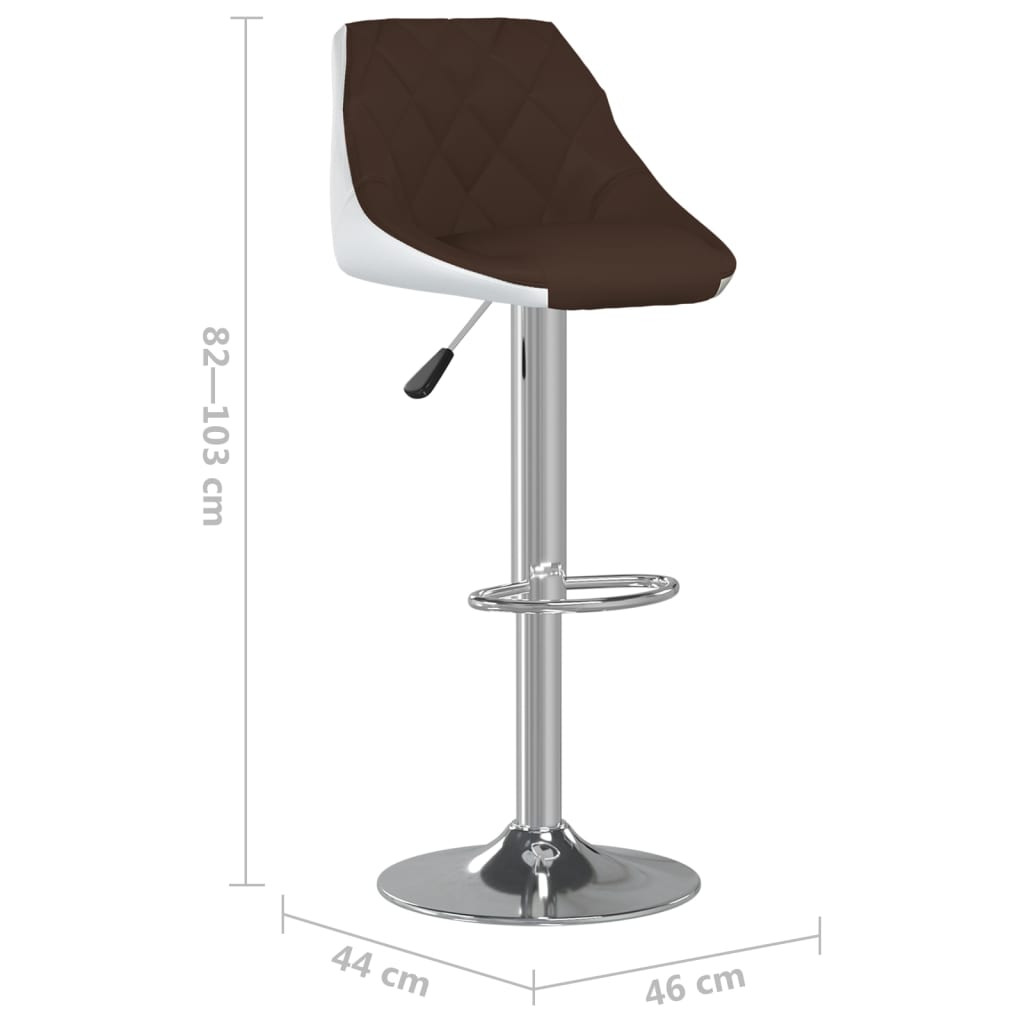 vidaXL barstole 2 stk. kunstlæder brun og hvid