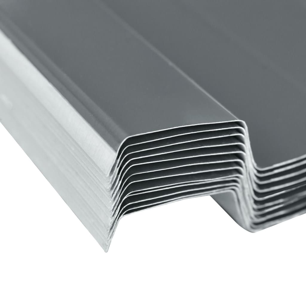 vidaXL tagplader 12 stk. galvaniseret stål grå