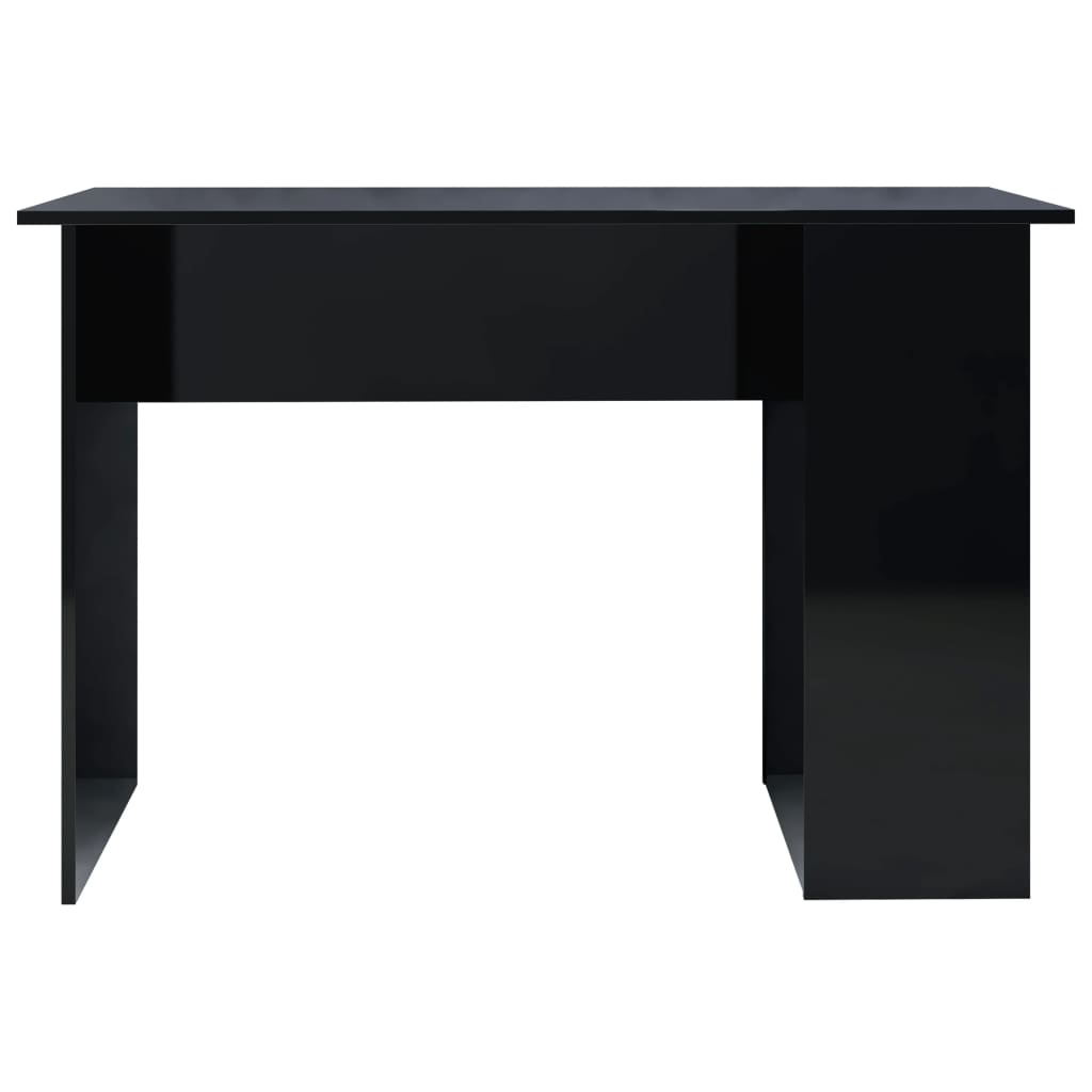 vidaXL skrivebord 110x60x73 cm konstrueret træ sort højglans