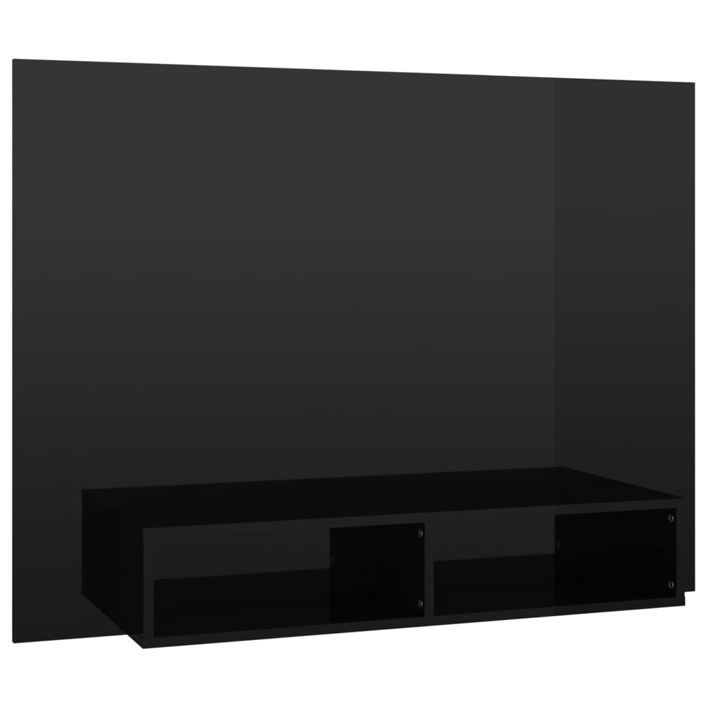 vidaXL væghængt tv-skab 120x23,5x90 cm konstrueret træ sort højglans