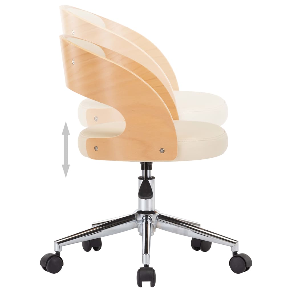 vidaXL drejelige spisebordsstole 2 stk. bøjet træ og kunstlæder creme