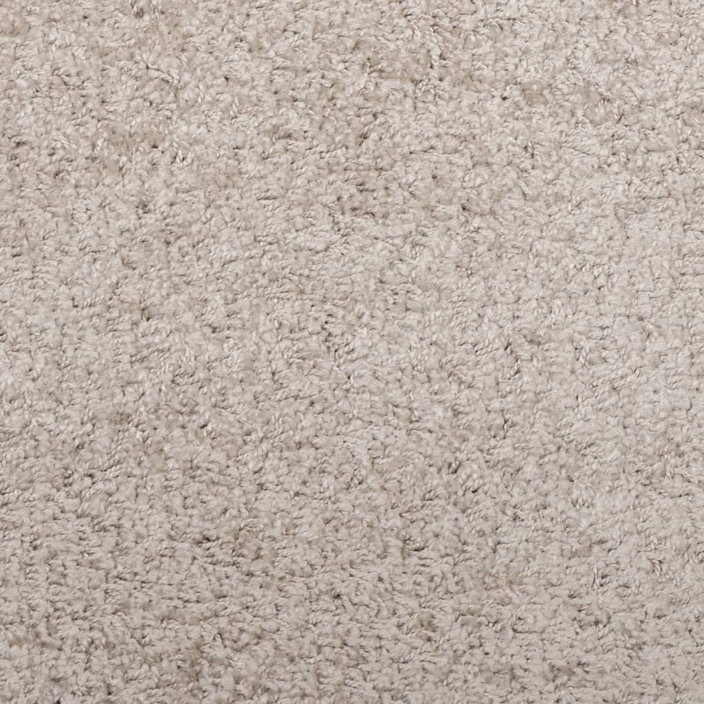 vidaXL shaggy gulvtæppe PAMPLONA 60x110 cm høj luv beige