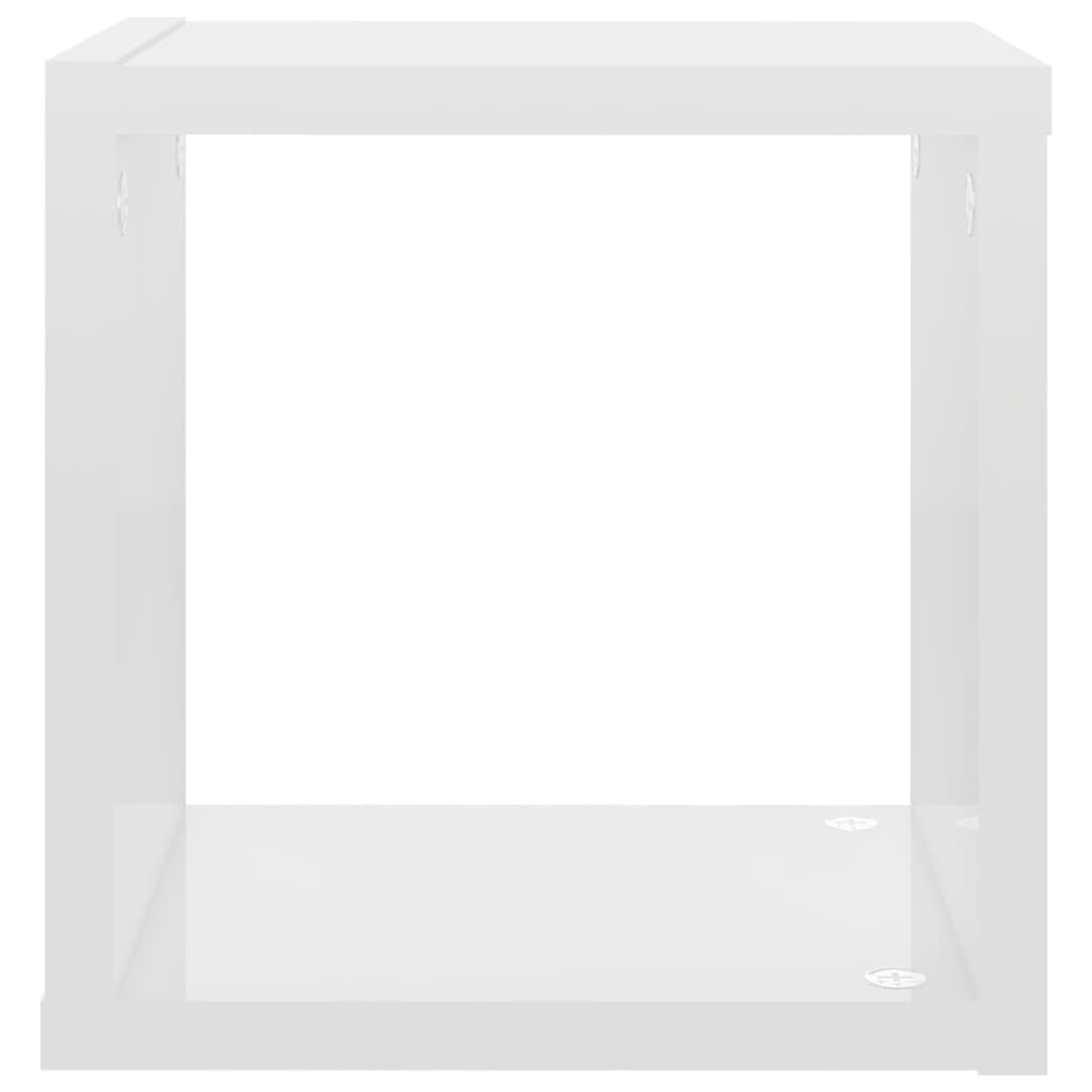 vidaXL væghylder 4 stk. 22x15x22 cm kubeformet hvid højglans