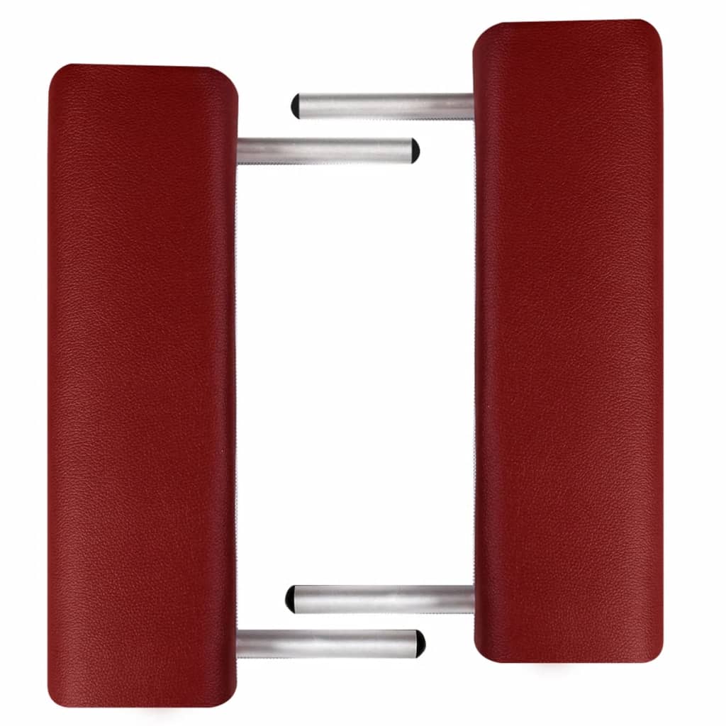 vidaXL foldbart massagebord med 2 zoner aluminiumsstel rød