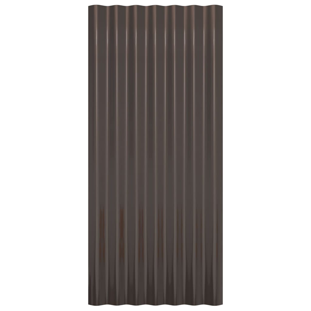 vidaXL tagplader 36 stk. 80x36 cm pulverlakeret stål brun