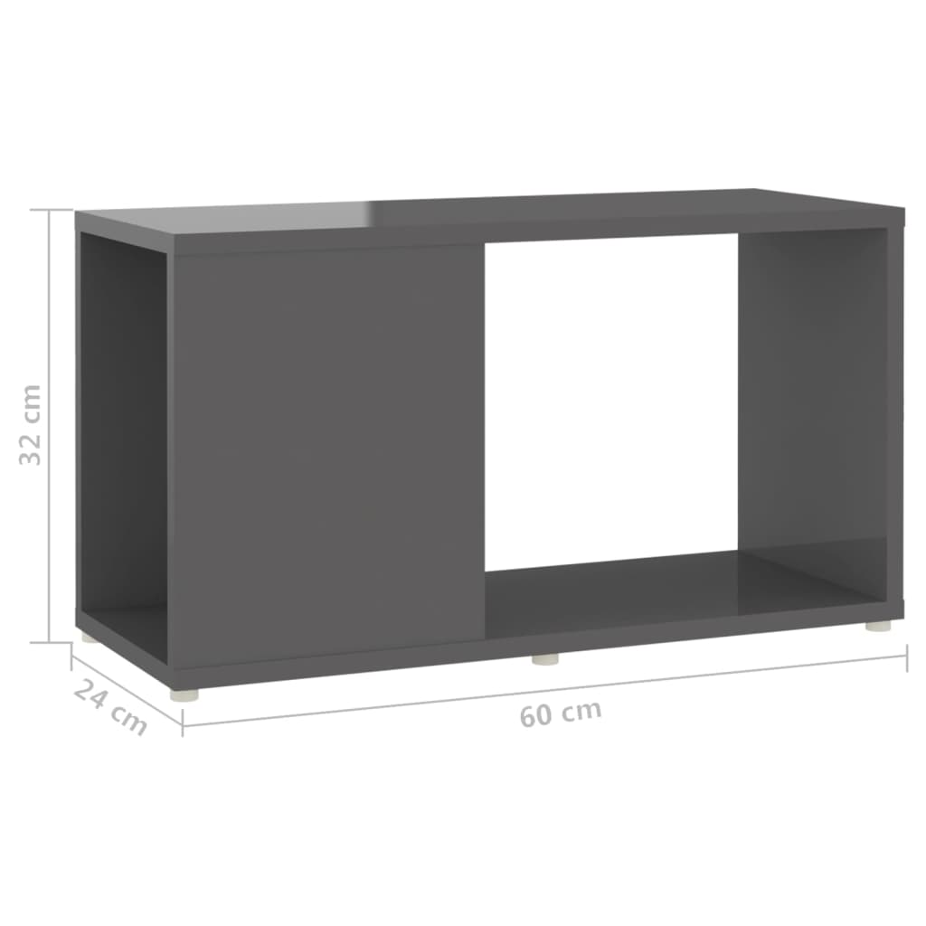 vidaXL tv-bord 60x24x32 cm konstrueret træ grå højglans