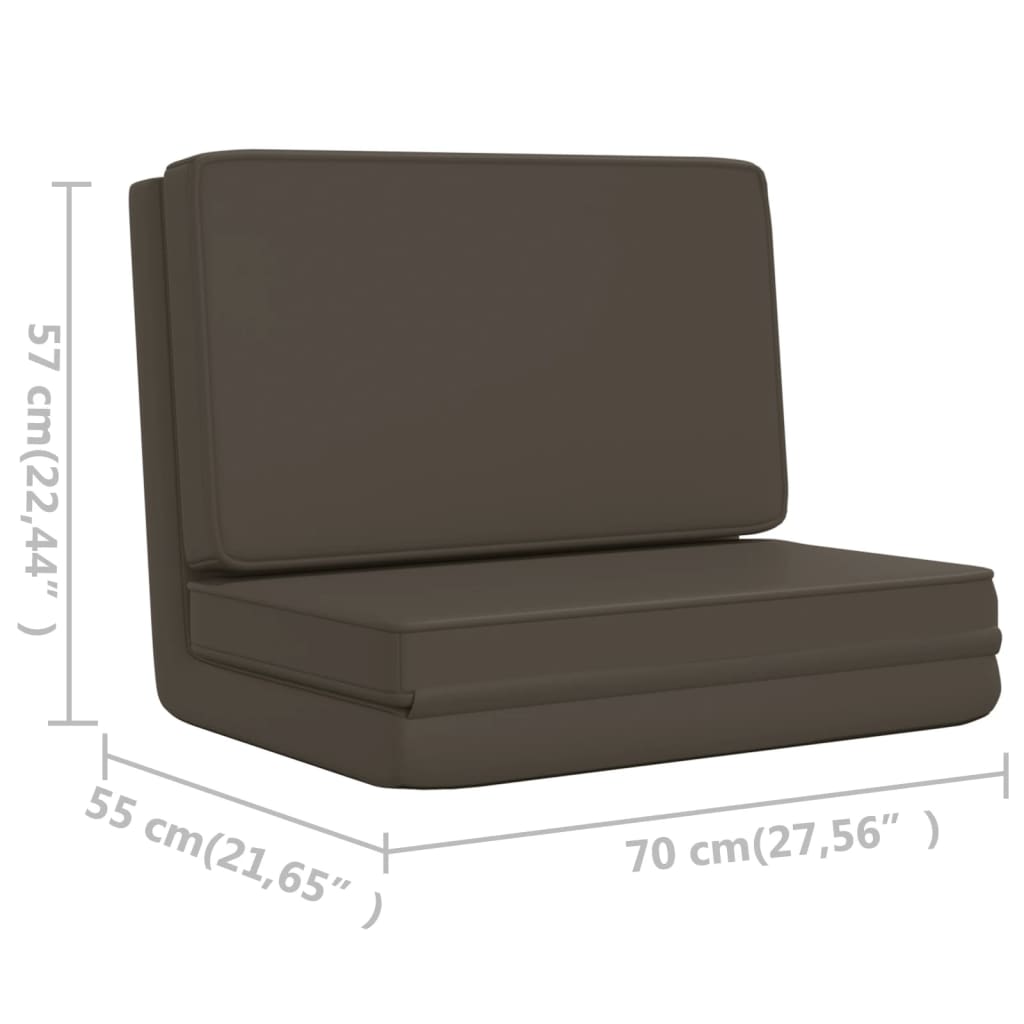 vidaXL foldbar gulvstol kunstlæder antracitgrå