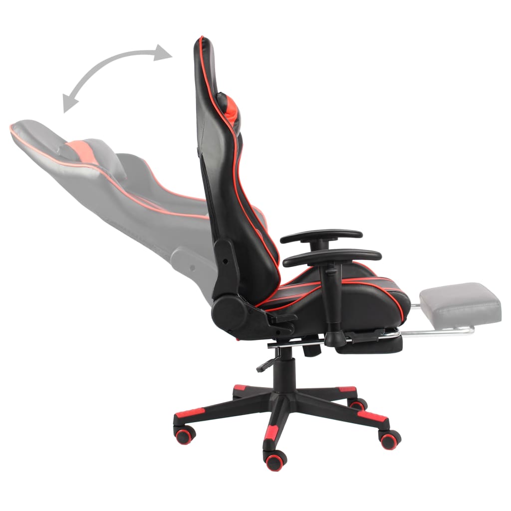 vidaXL drejelig gamingstol med fodstøtte PVC rød