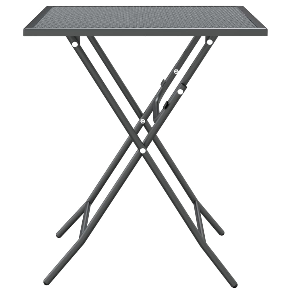 vidaXL spisebordssæt til haven 3 dele strækmetalnet antracitgrå