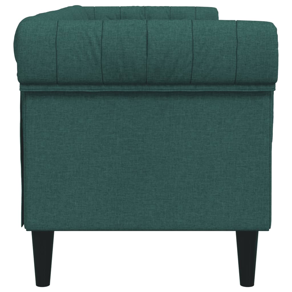 vidaXL 3-personers Chesterfield-sofa stof mørkegrøn