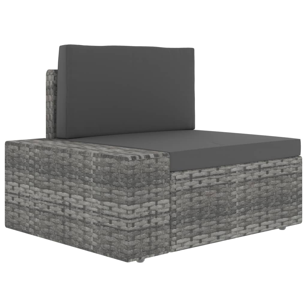 vidaXL 2-personers sofa modulær polyrattan grå