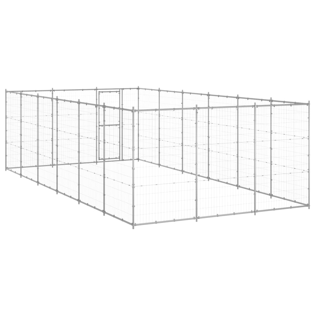 vidaXL udendørs hundebur 21,78 m² galvaniseret stål