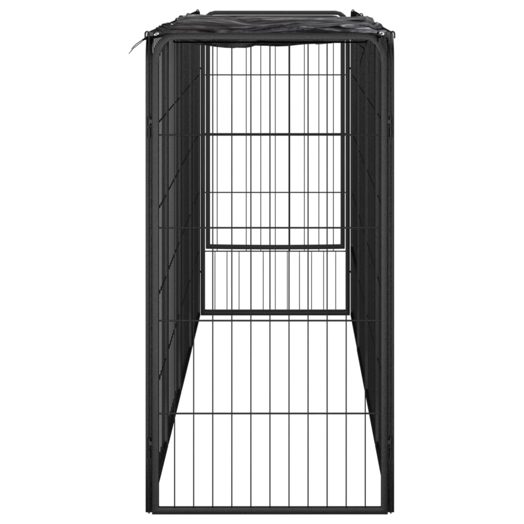 vidaXL 10-panels hundegård 50x100 cm pulverlakeret stål sort