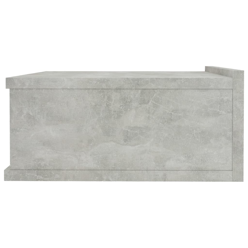 vidaXL svævende natbord 40 x 30 x 15 cm spånplade betongrå