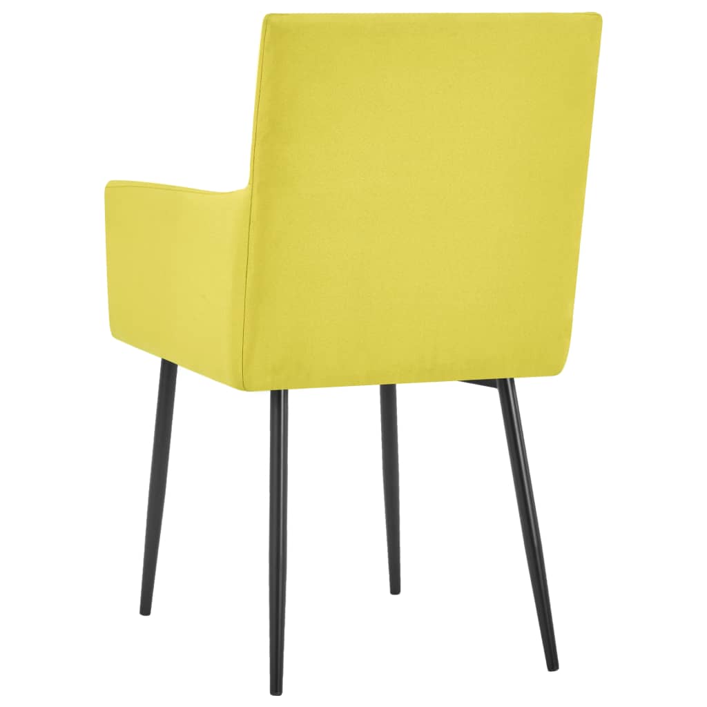 vidaXL spisebordsstole med armlæn 4 stk. stof gul