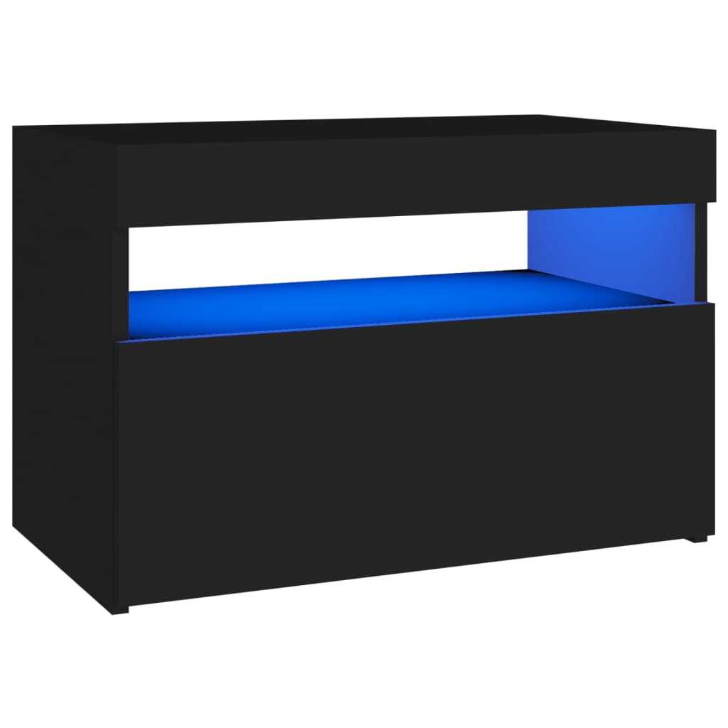 vidaXL tv-borde med LED-lys 2 stk. 60x35x40 cm sort