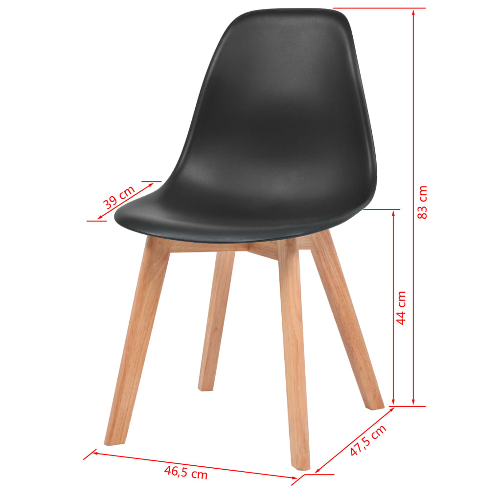 vidaXL spisebordsstole 4 stk. plastik sort