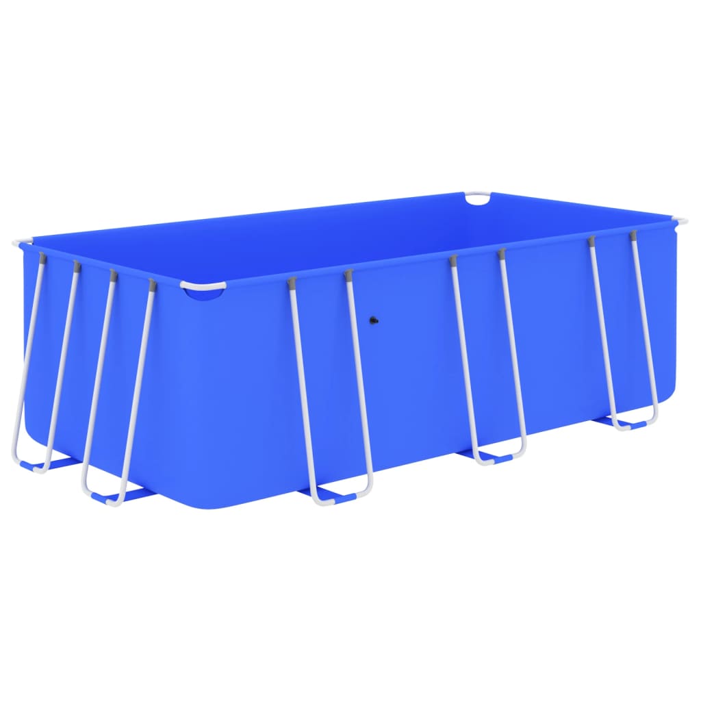 vidaXL swimmingpool med stålramme 400x207x122 cm blå