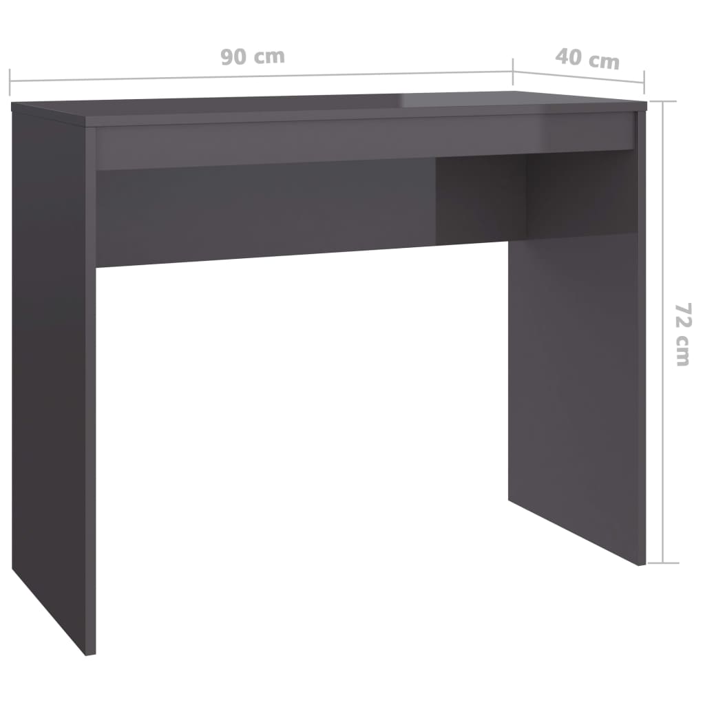 vidaXL skrivebord 90x40x72 cm konstrueret træ grå højglans