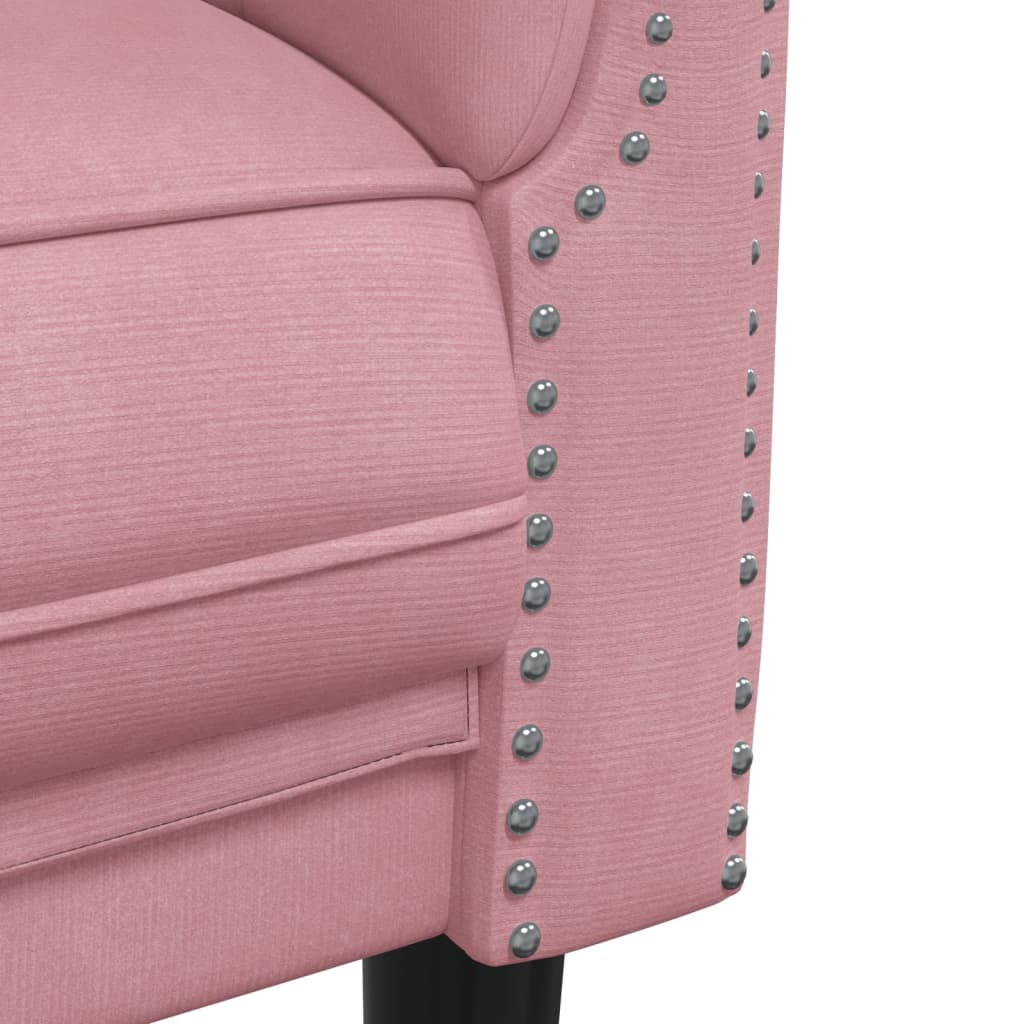 vidaXL 3-personers sofa velour lyserød
