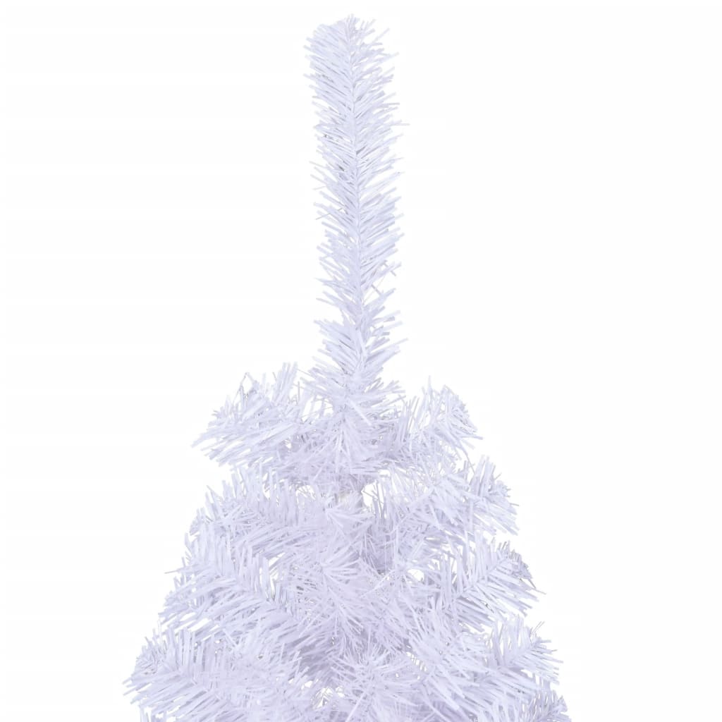 vidaXL kunstigt halvt juletræ med juletræsfod 120 cm PVC hvid