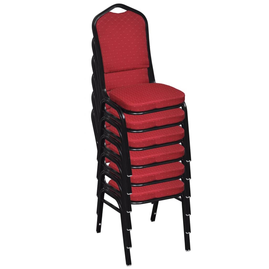 vidaXL spisebordsstole 30 stk. stof rød