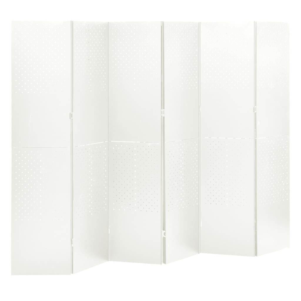 vidaXL 6-panels rumdelere 2 stk. 240x180 cm stål hvid