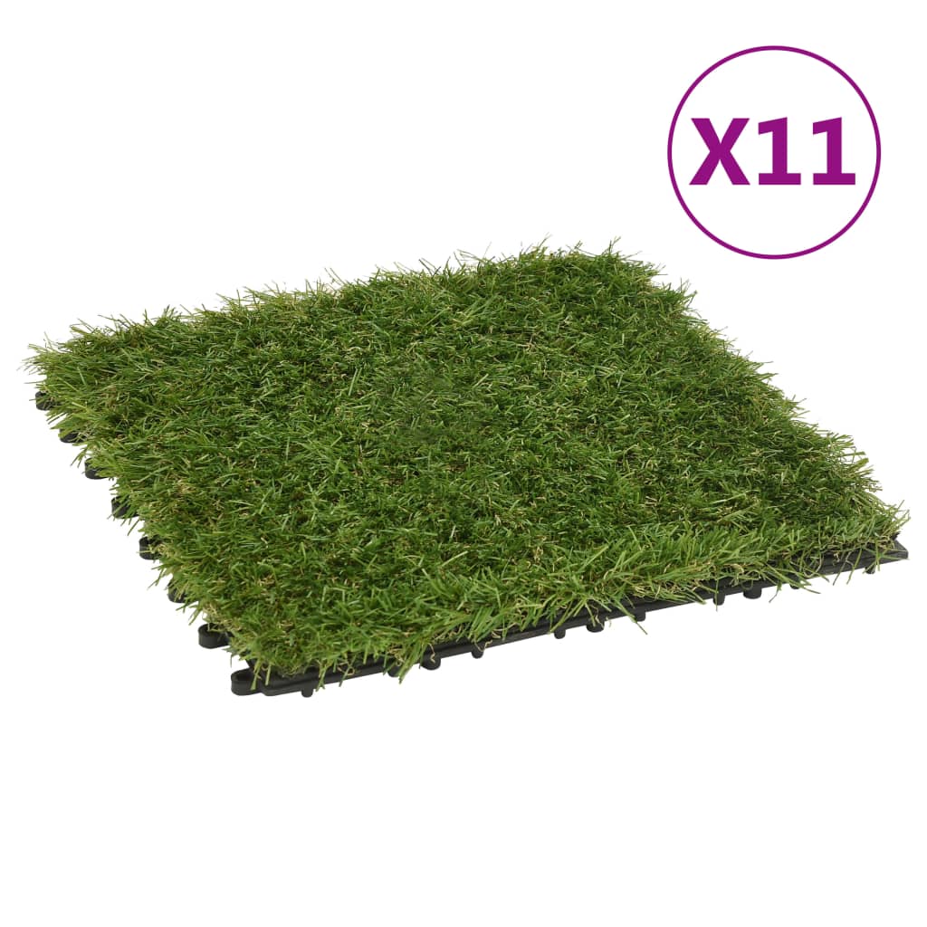 vidaXL kunstgræsfliser 11 stk. 30x30 cm grøn