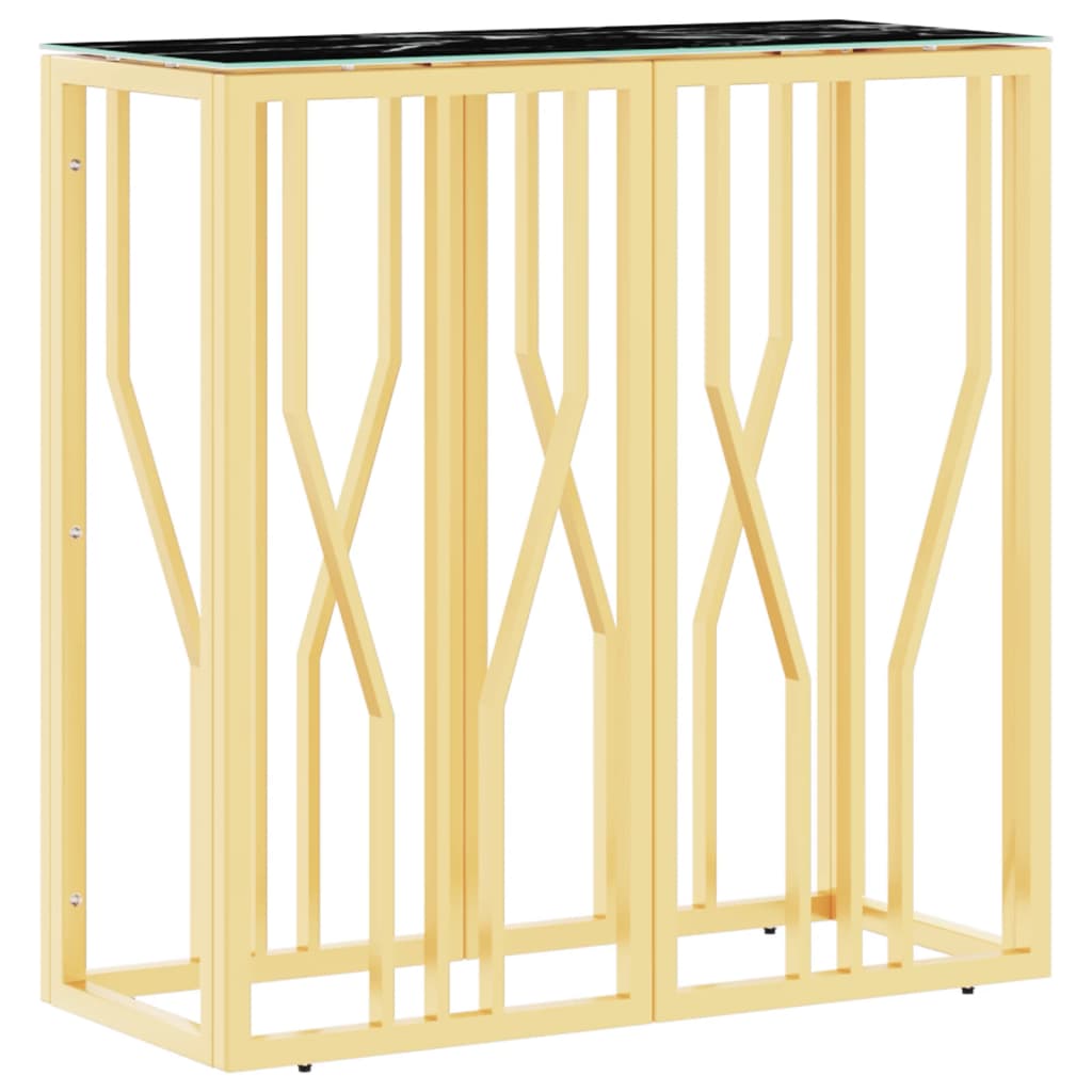 vidaXL konsolbord 70x30x70 cm rustfrit stål og glas guldfarvet