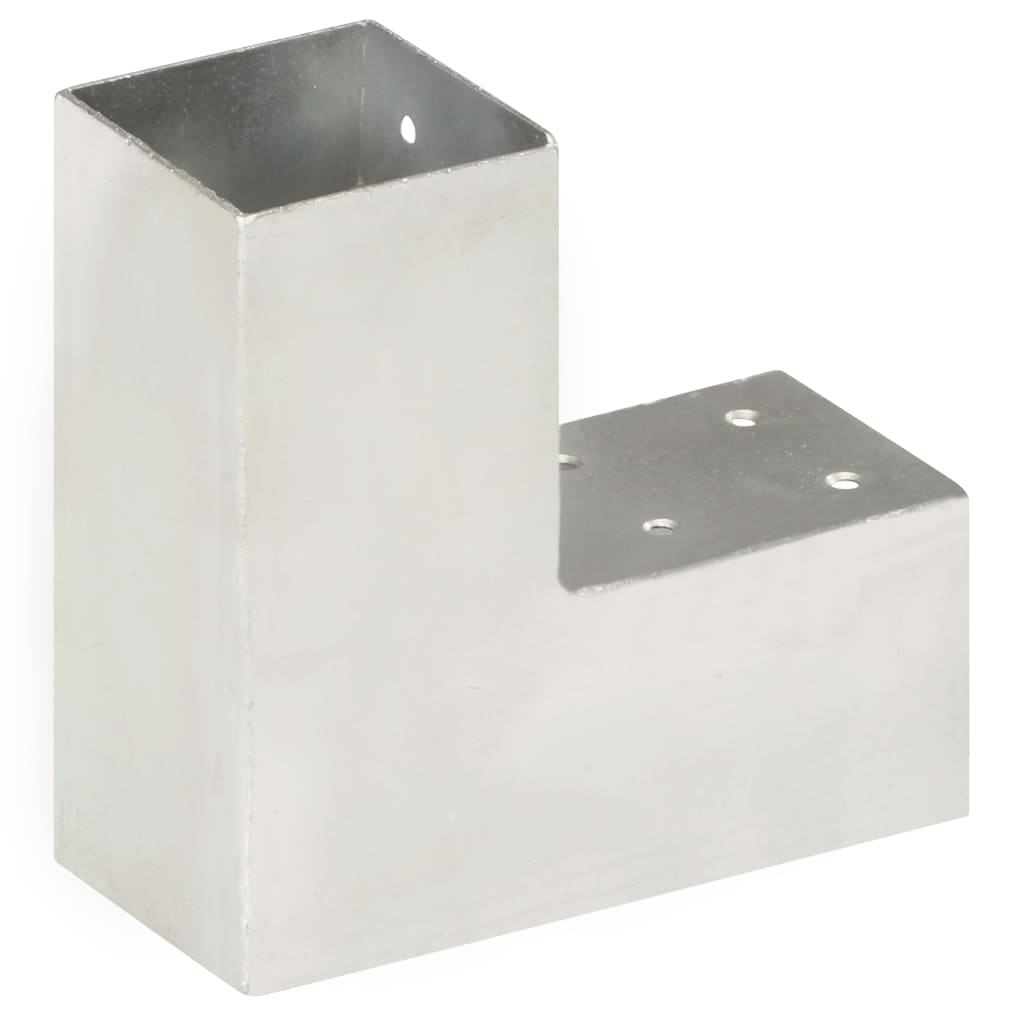 vidaXL stolpebeslag L-form 71x71 mm galvaniseret metal