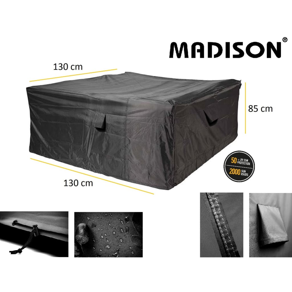 Madison udendørs møbelovertræk 130x130x85 cm grå