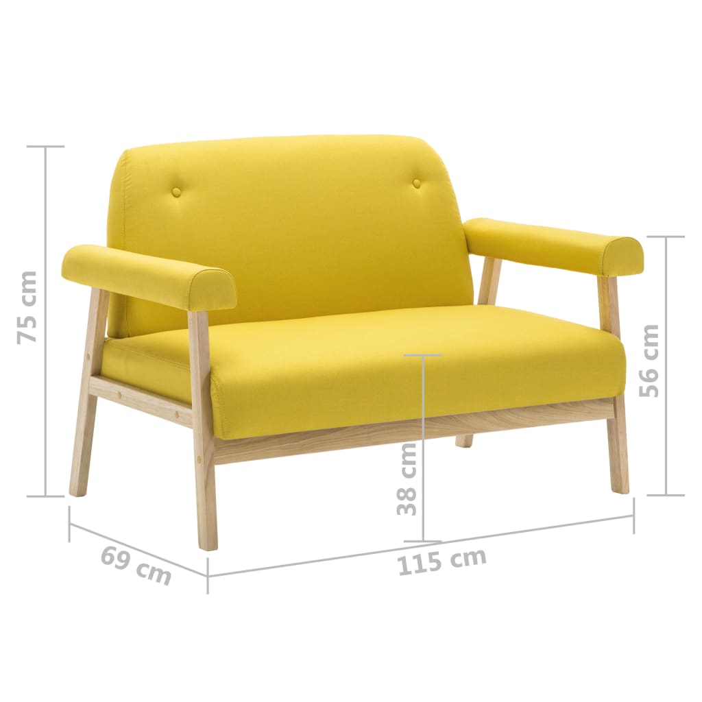 vidaXL topersoners sofa i stof gul