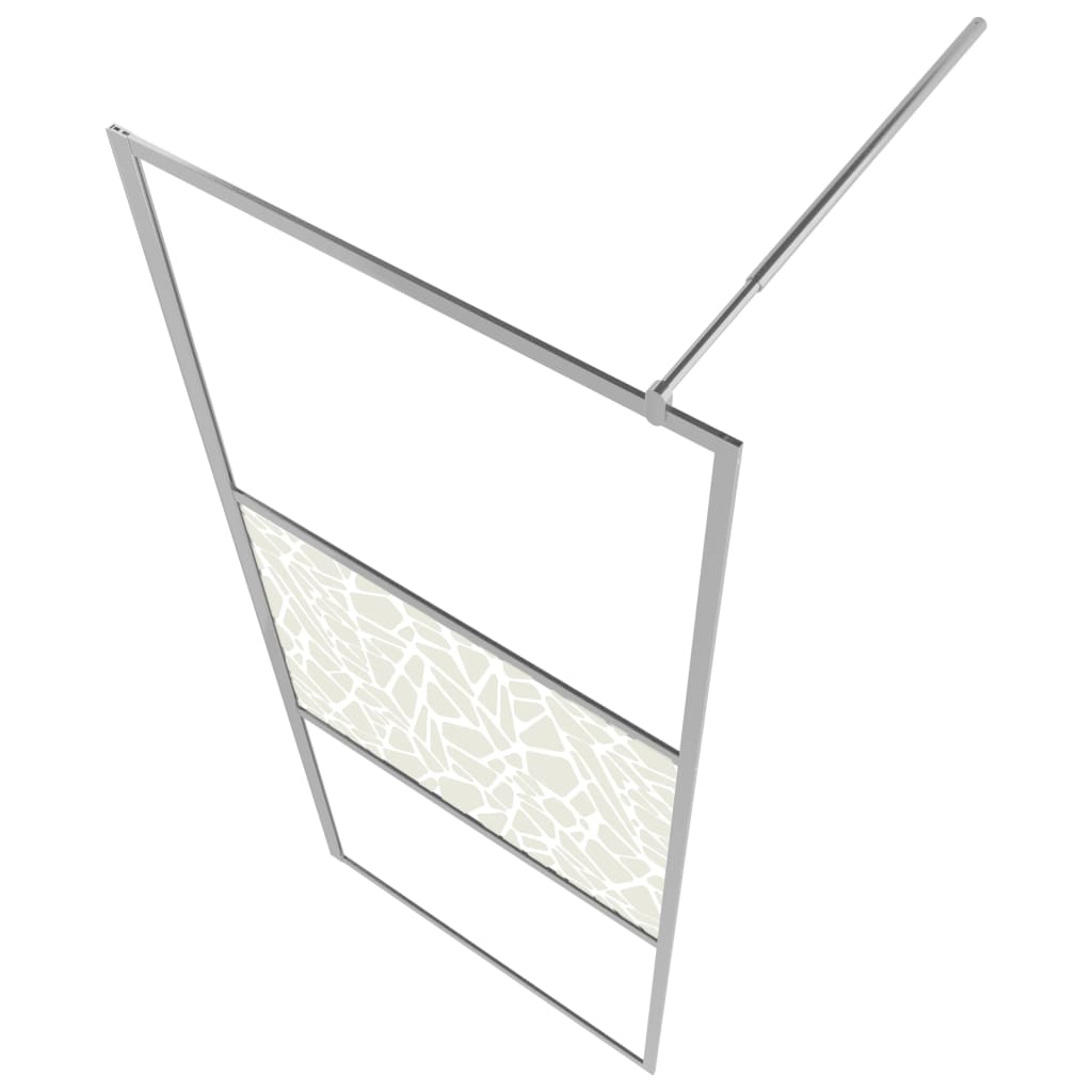 vidaXL brusevæg ESG-glas med stendesign 115x195 cm
