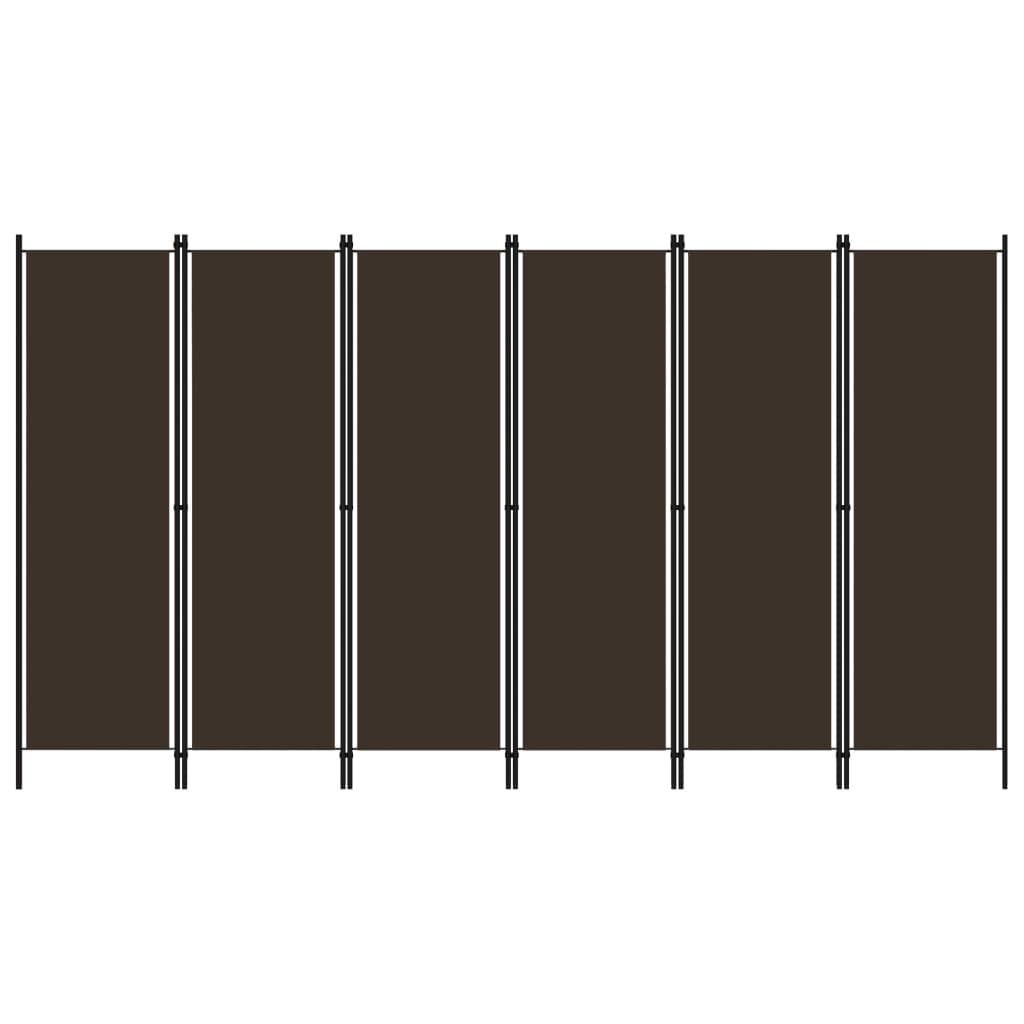 vidaXL 6-panels rumdeler 300 x 180 cm brun