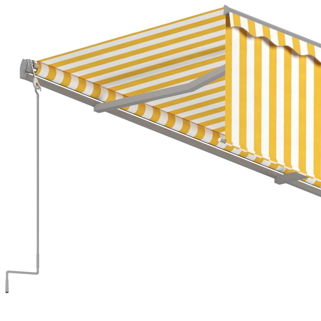 vidaXL markise m. gardin 4x3 m automatisk betjening gul og hvid