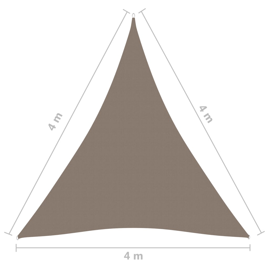 vidaXL solsejl 4x4x4 m trekantet oxfordstof gråbrun