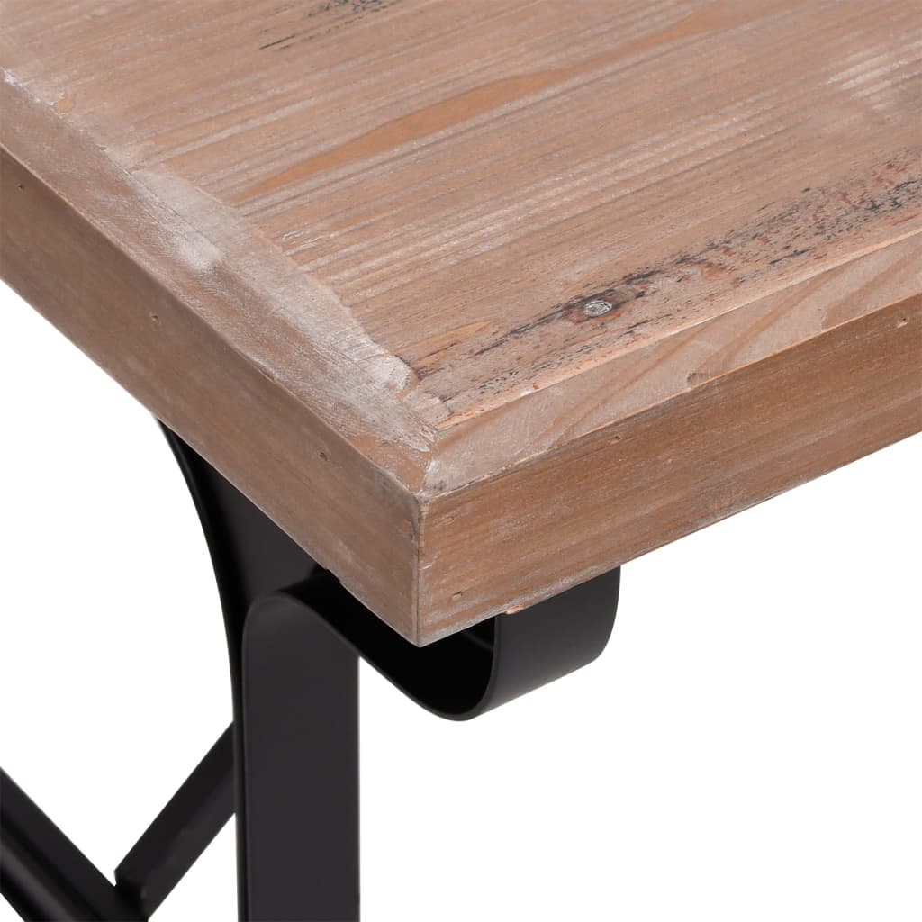 vidaXL spisebord 110x65x82 cm massivt fyrretræ og jern
