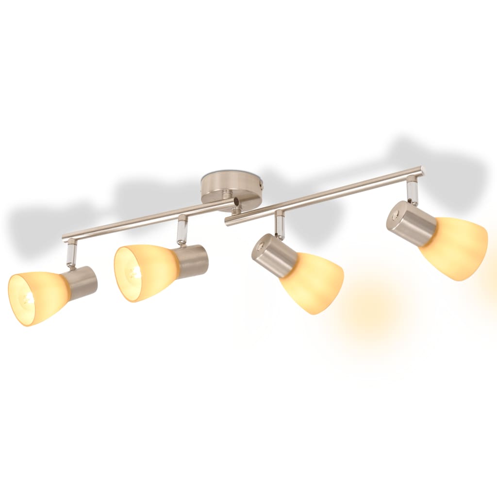 vidaXL loftslampe med 4 spotlys E14 sølvfarvet