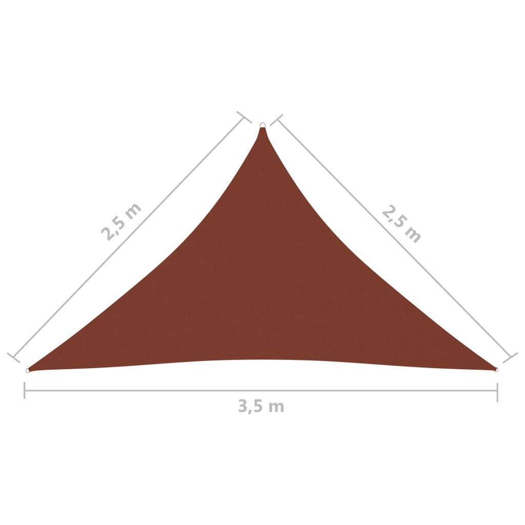vidaXL solsejl 2,5x2,5x3,5 m trekantet oxfordstof terrakotta